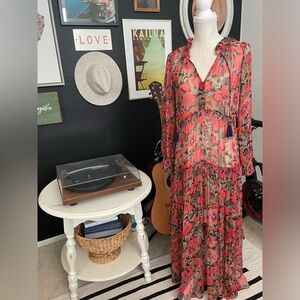 Anthropologie Marais Printed Chiffon Maxi Dress